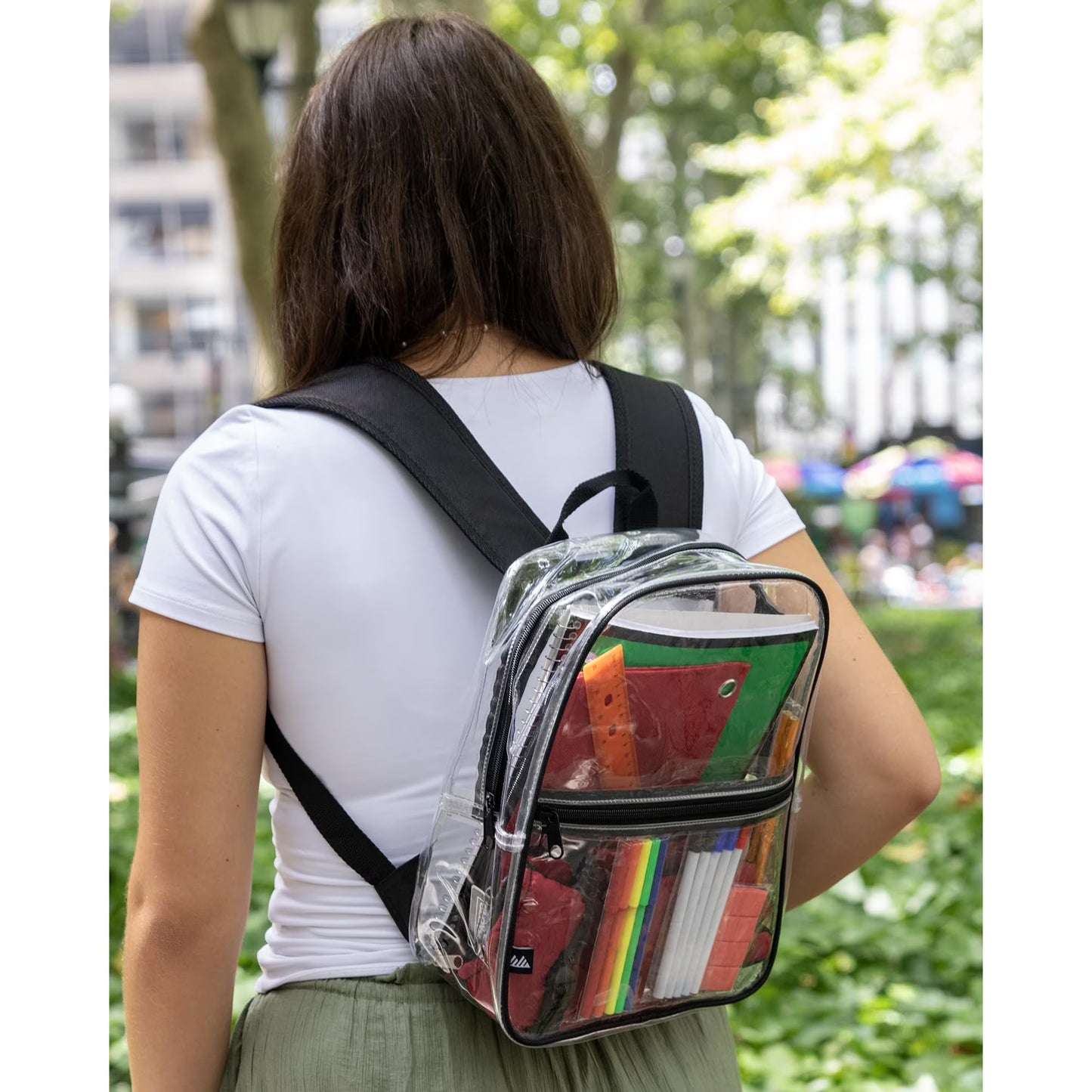WilJackSports Clear Stadium Approved Backpack, Heavy Duty Waterproof Transparent Backpack for Sports, Travel, Gym and School