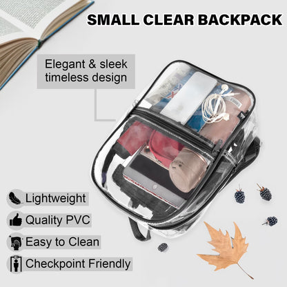 WilJackSports Clear Stadium Approved Backpack, Heavy Duty Waterproof Transparent Backpack for Sports, Travel, Gym and School